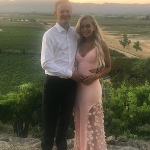 Dress the population pink floral dress size 2